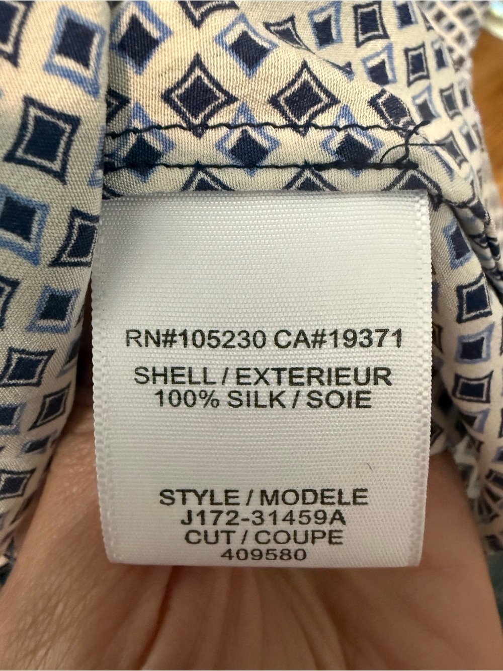 NWT 100% Silk Joie Light Blue and Navy Mixed Print Sleeveless Dress M - Picture 5 of 6